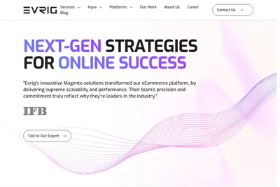 Screenshot of the Evrig homepage