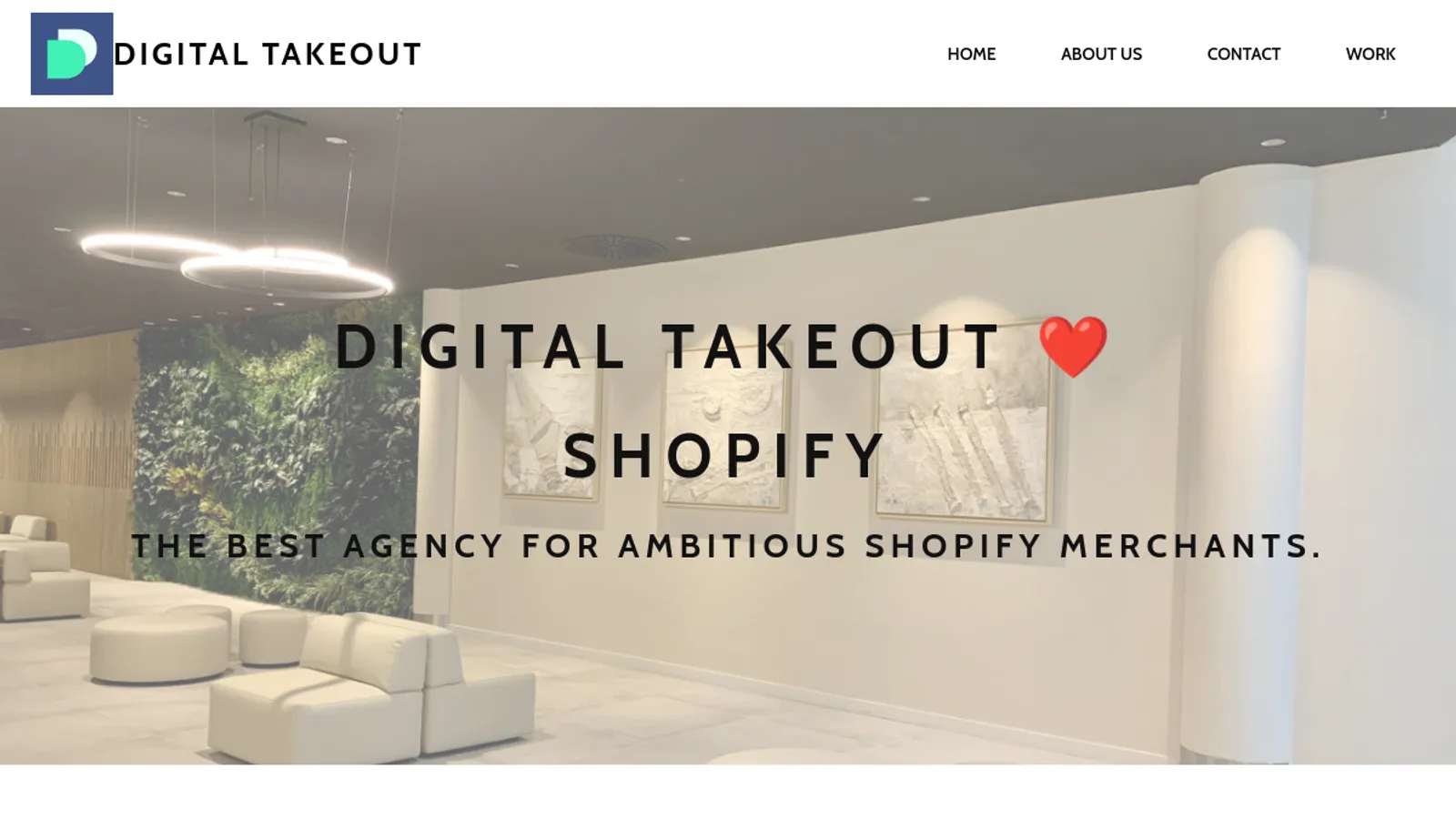Screenshot of the Digital Takeout homepage