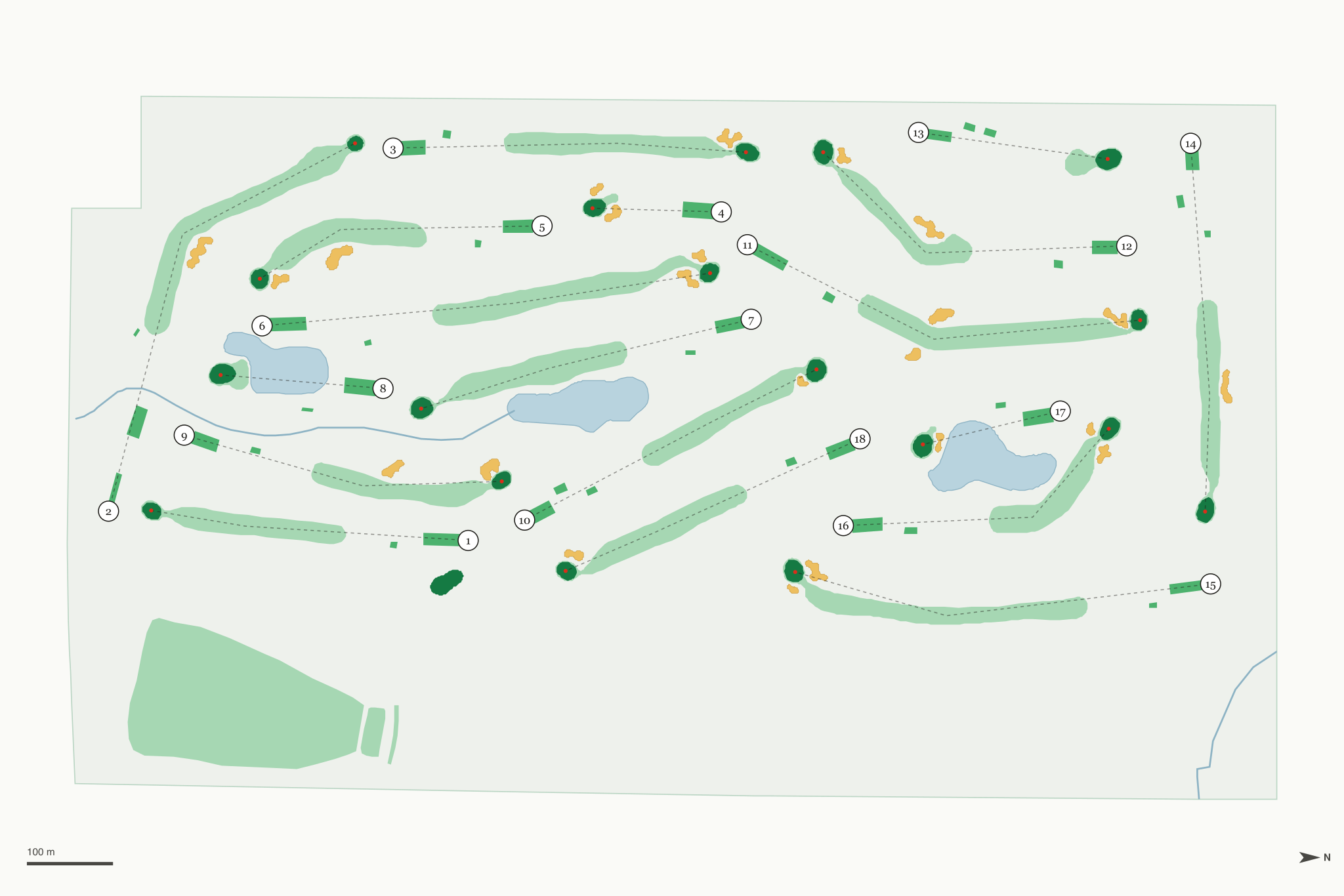 Map of Oakwood Park Golf Course