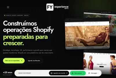 Screenshot of the Agencia FY homepage