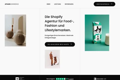 Screenshot of the AthariCommerce homepage