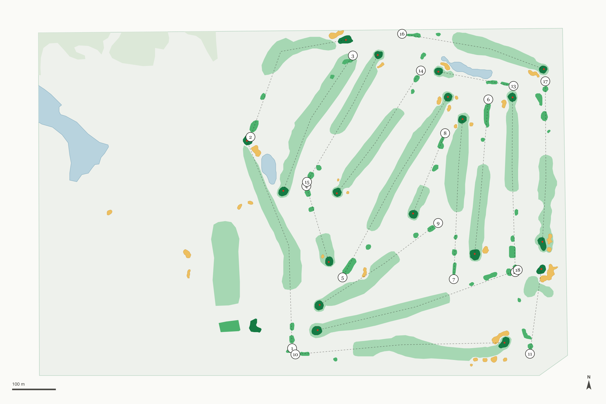 Map of Eastern Hills Golf Course