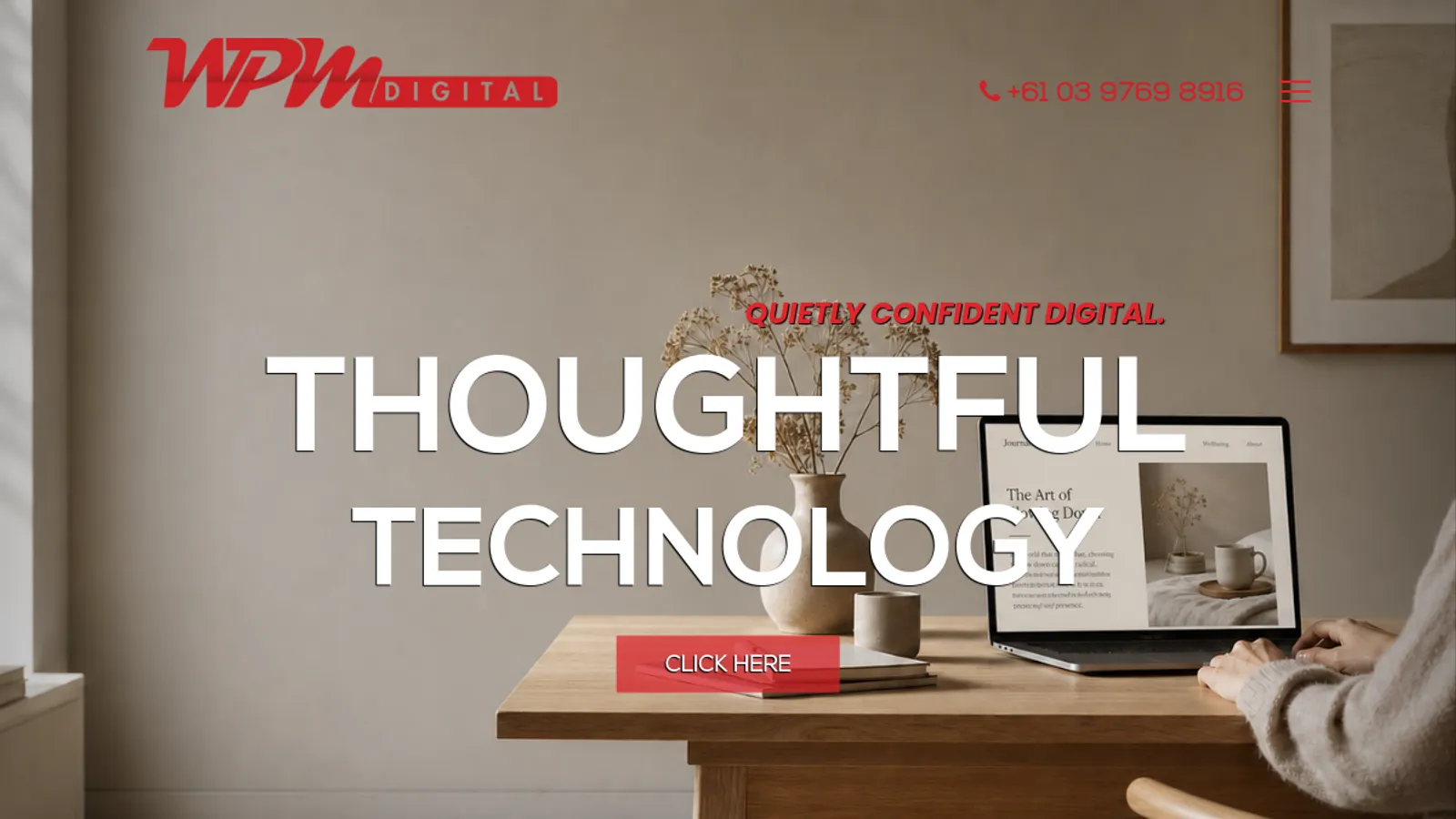 Screenshot of the WPM Digital homepage