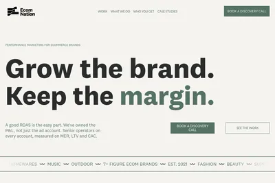 Screenshot of the Ecom Nation Pty Ltd homepage