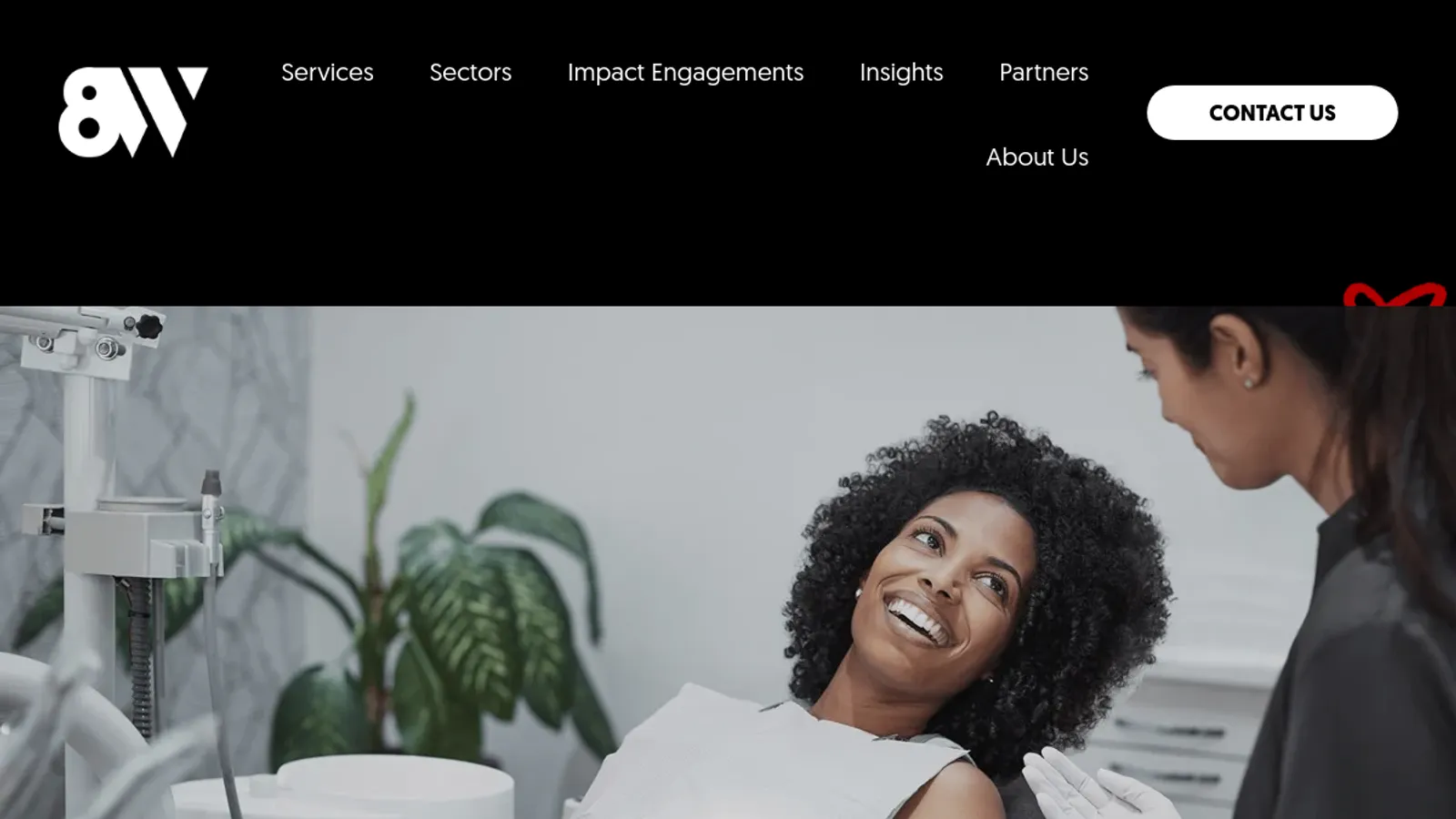 Screenshot of the 8 West Consulting homepage