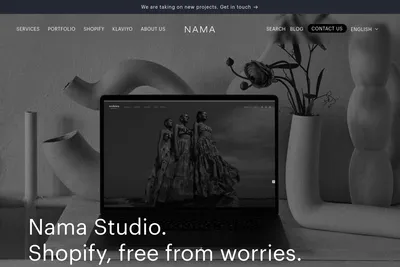 Screenshot of the NAMA homepage