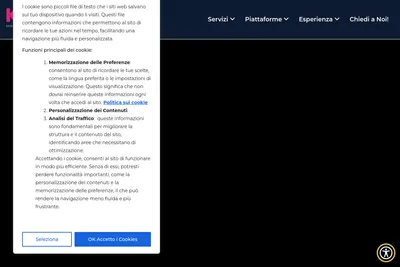 Screenshot of the KOM homepage