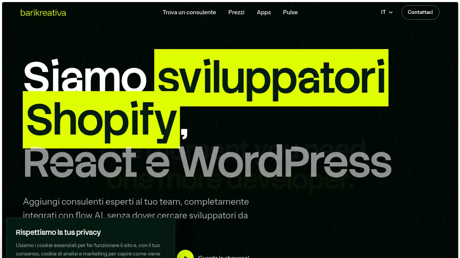 Screenshot of the Barikreativa homepage