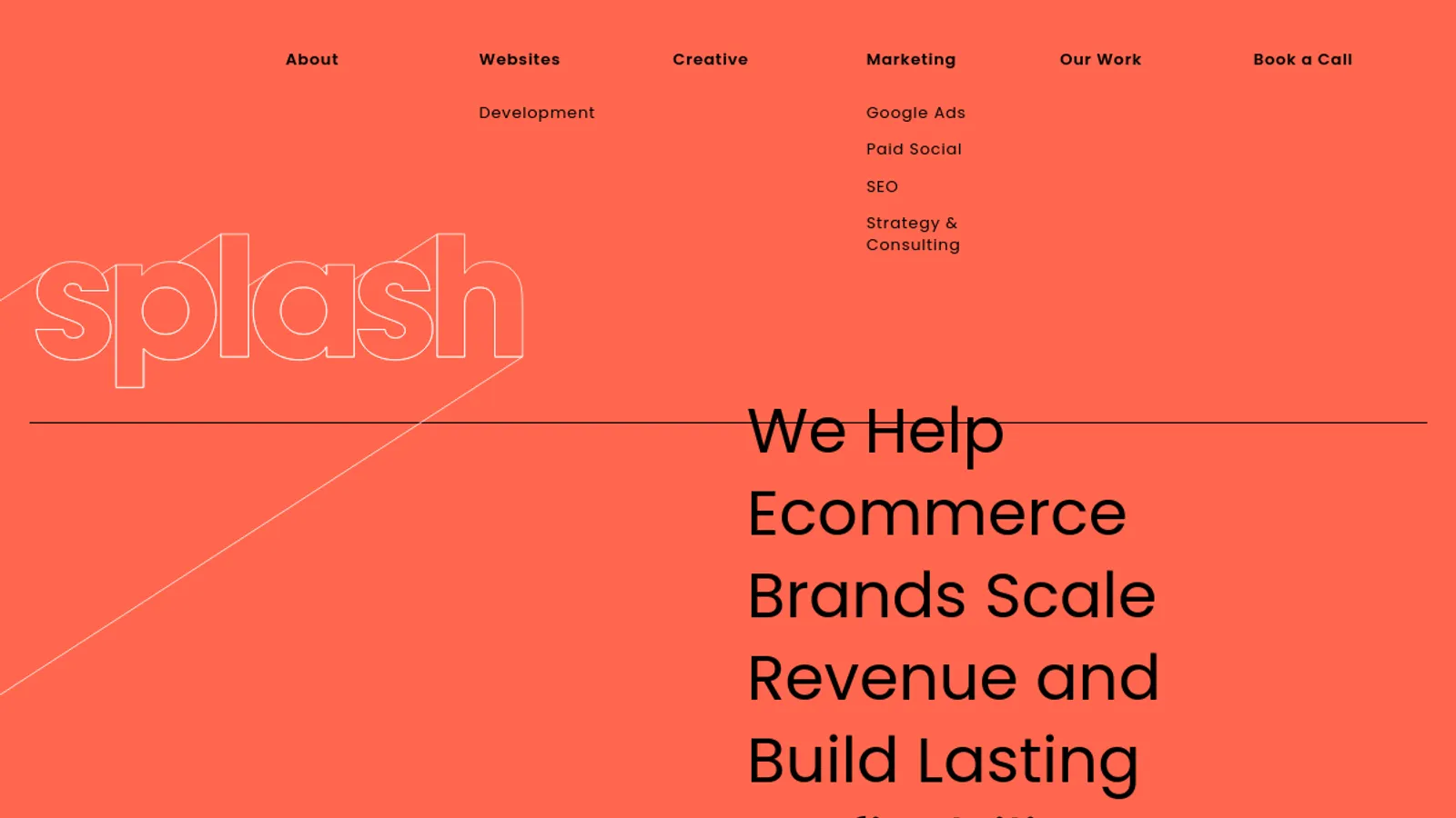 Screenshot of the Splash Digital Ltd homepage