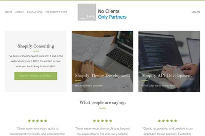 Screenshot of the JAS Technology homepage