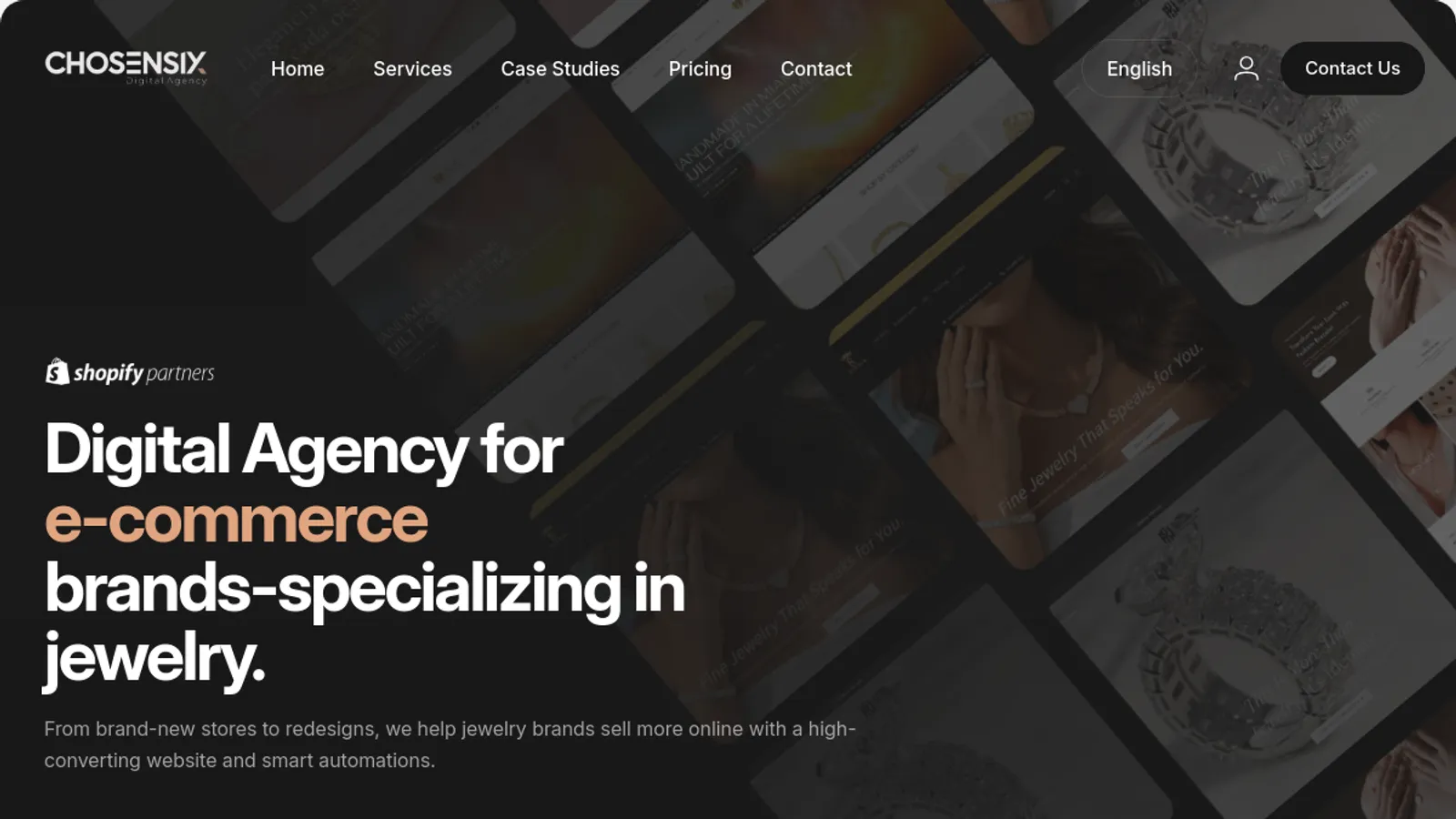 Screenshot of the Chosen6 Digital Agency homepage