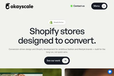Screenshot of the OkayScale ApS homepage
