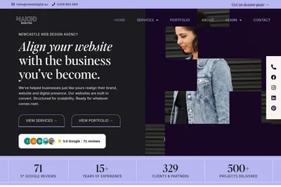 Screenshot of the Naked Digital homepage