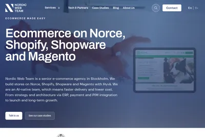 Screenshot of the Nordic Web Team Sweden AB homepage