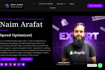 Screenshot of the Naim Arafat (Saimonwp) homepage