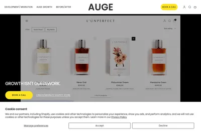 Screenshot of the AUGE homepage