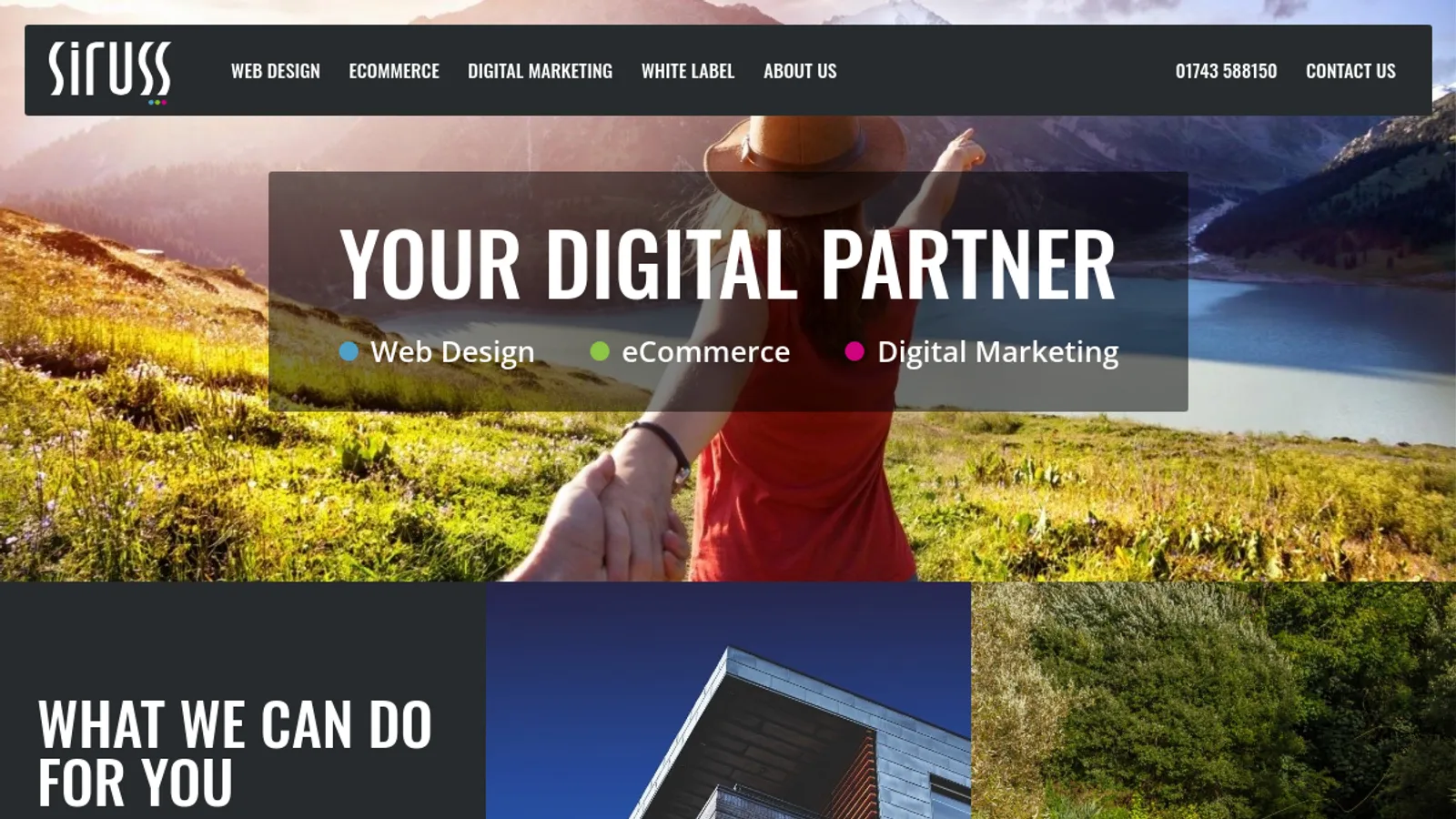 Screenshot of the Siruss homepage