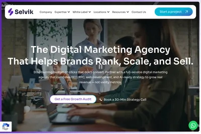 Screenshot of the Selvik Technologies Pvt. Ltd. homepage