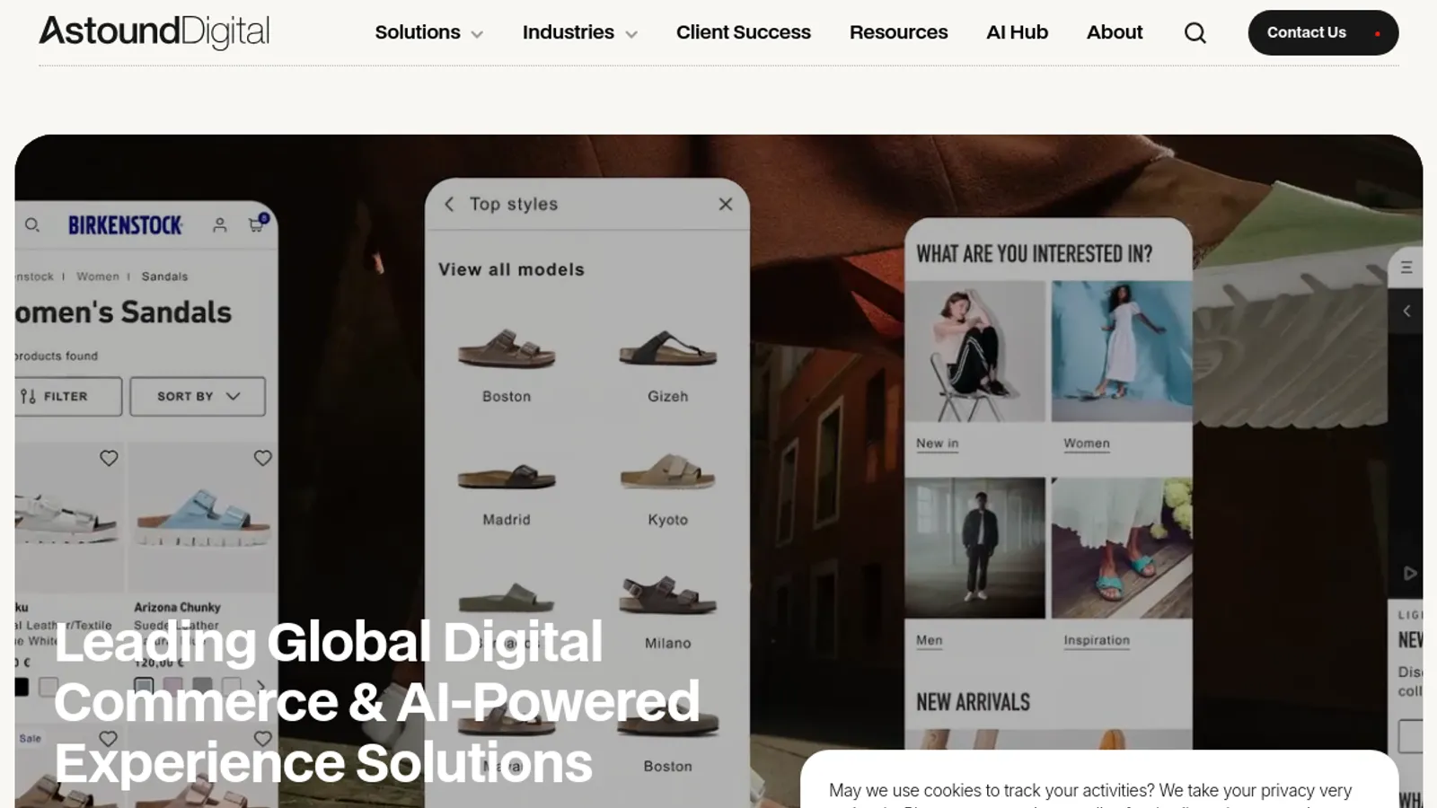Screenshot of the Astound Digital homepage