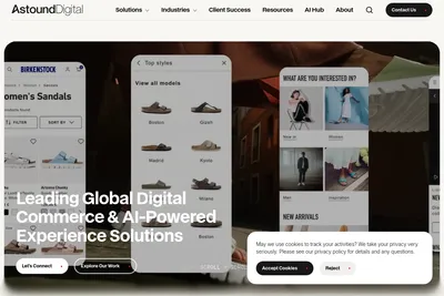 Screenshot of the Astound Digital homepage