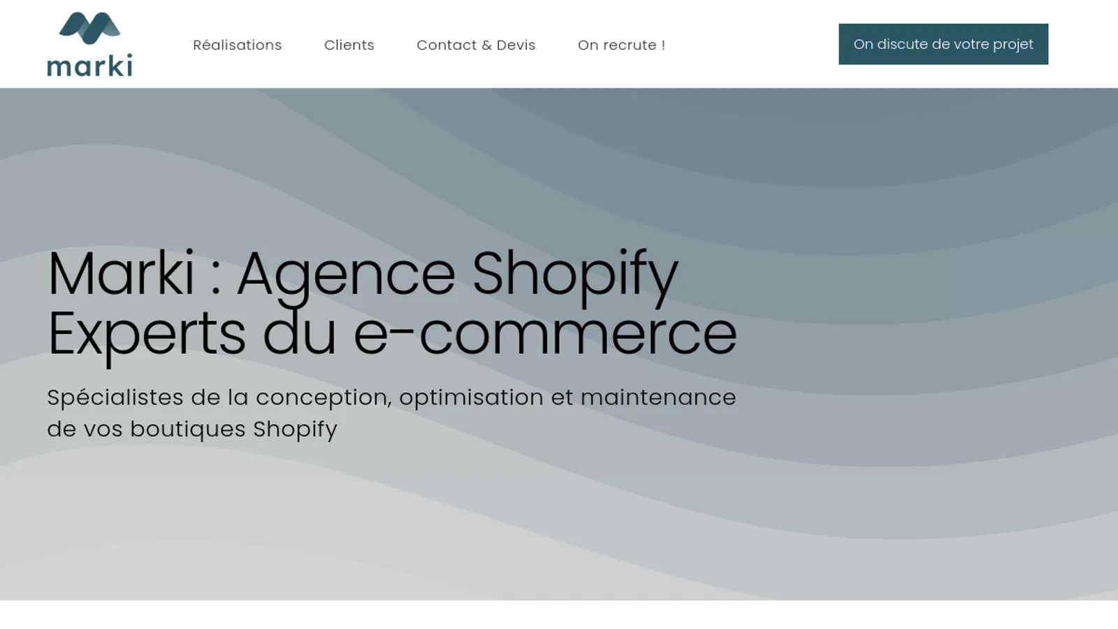 Screenshot of the Marki Digital homepage