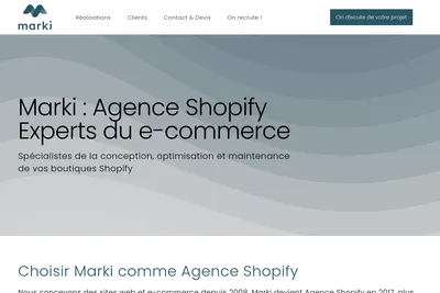 Screenshot of the Marki Digital homepage
