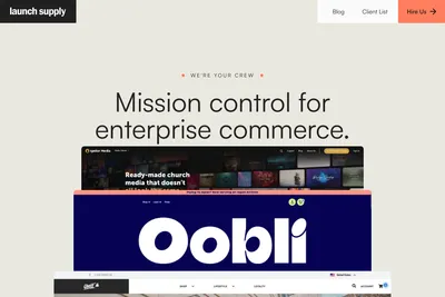 Screenshot of the Launch Supply homepage