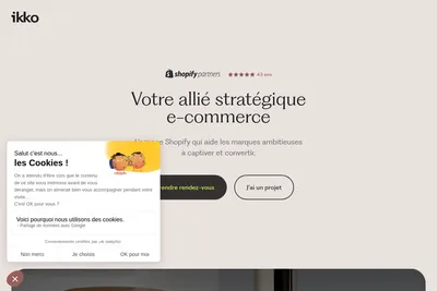 Screenshot of the Ikko homepage