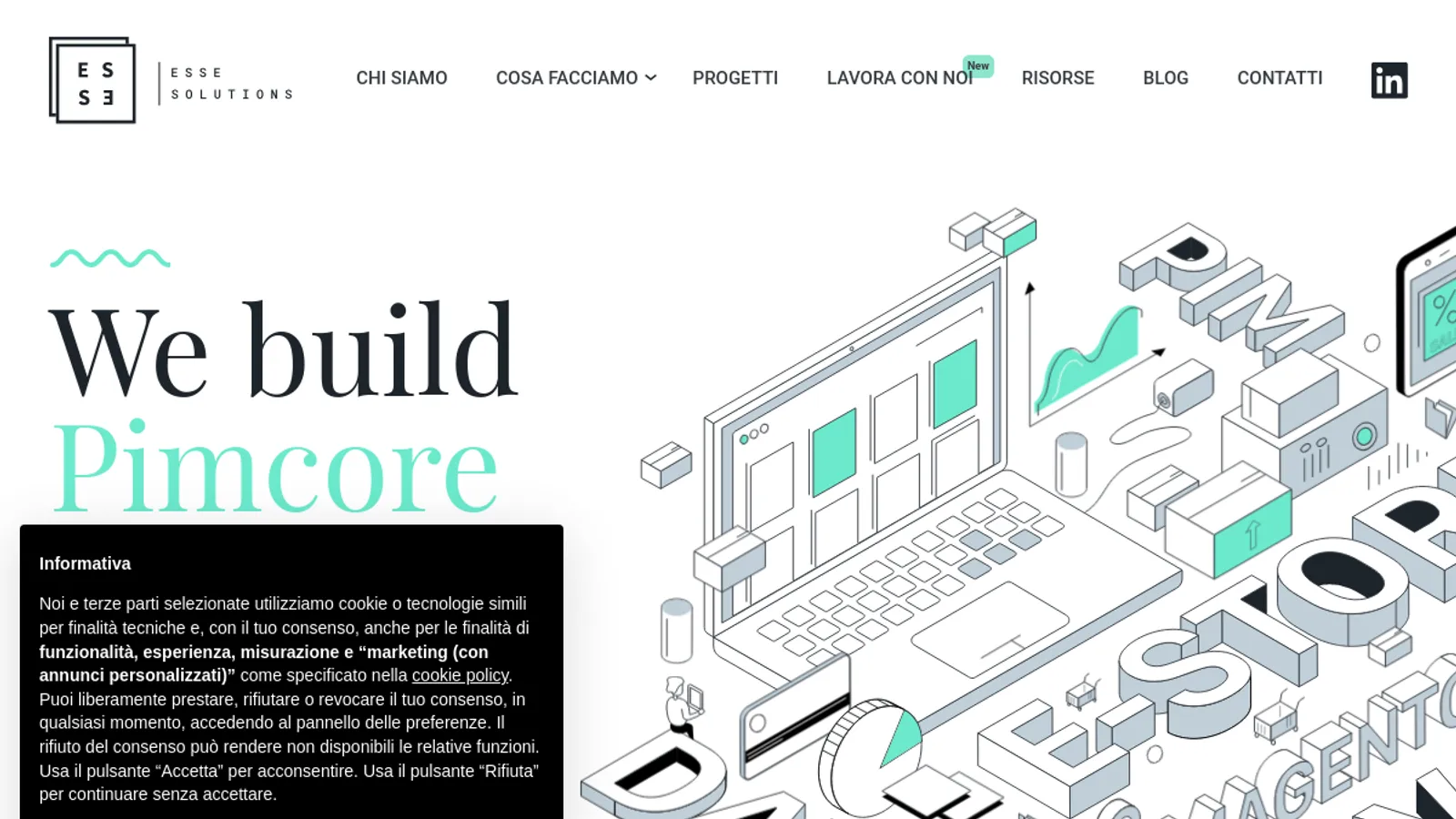 Screenshot of the Esse Solutions homepage
