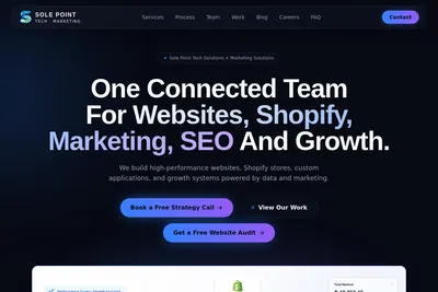 Screenshot of the Sole Point Tech Solutions homepage