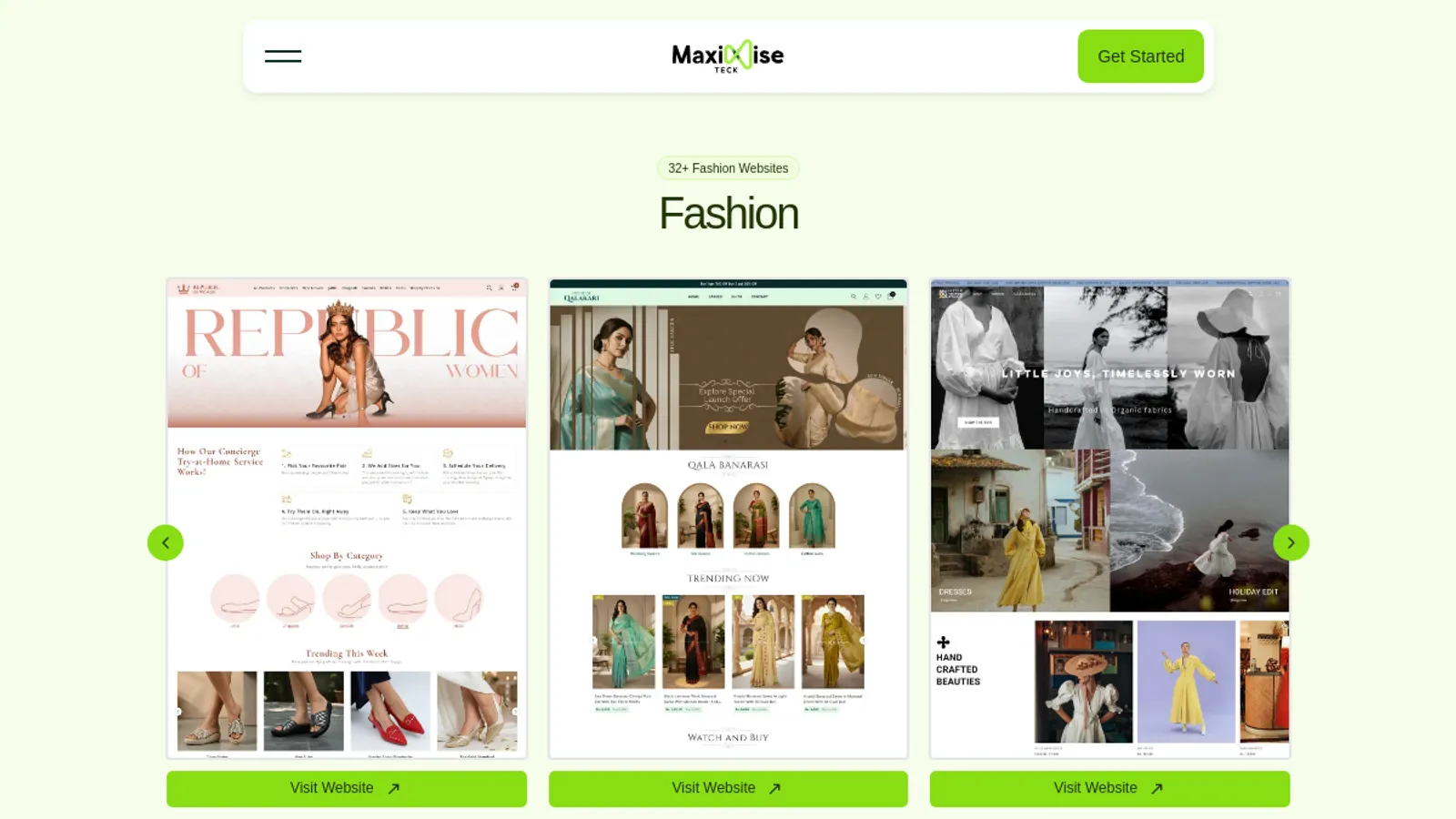 Screenshot of the MaximiseTeck homepage