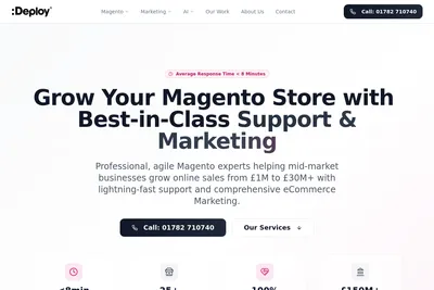 Screenshot of the Deploy eCommerce homepage