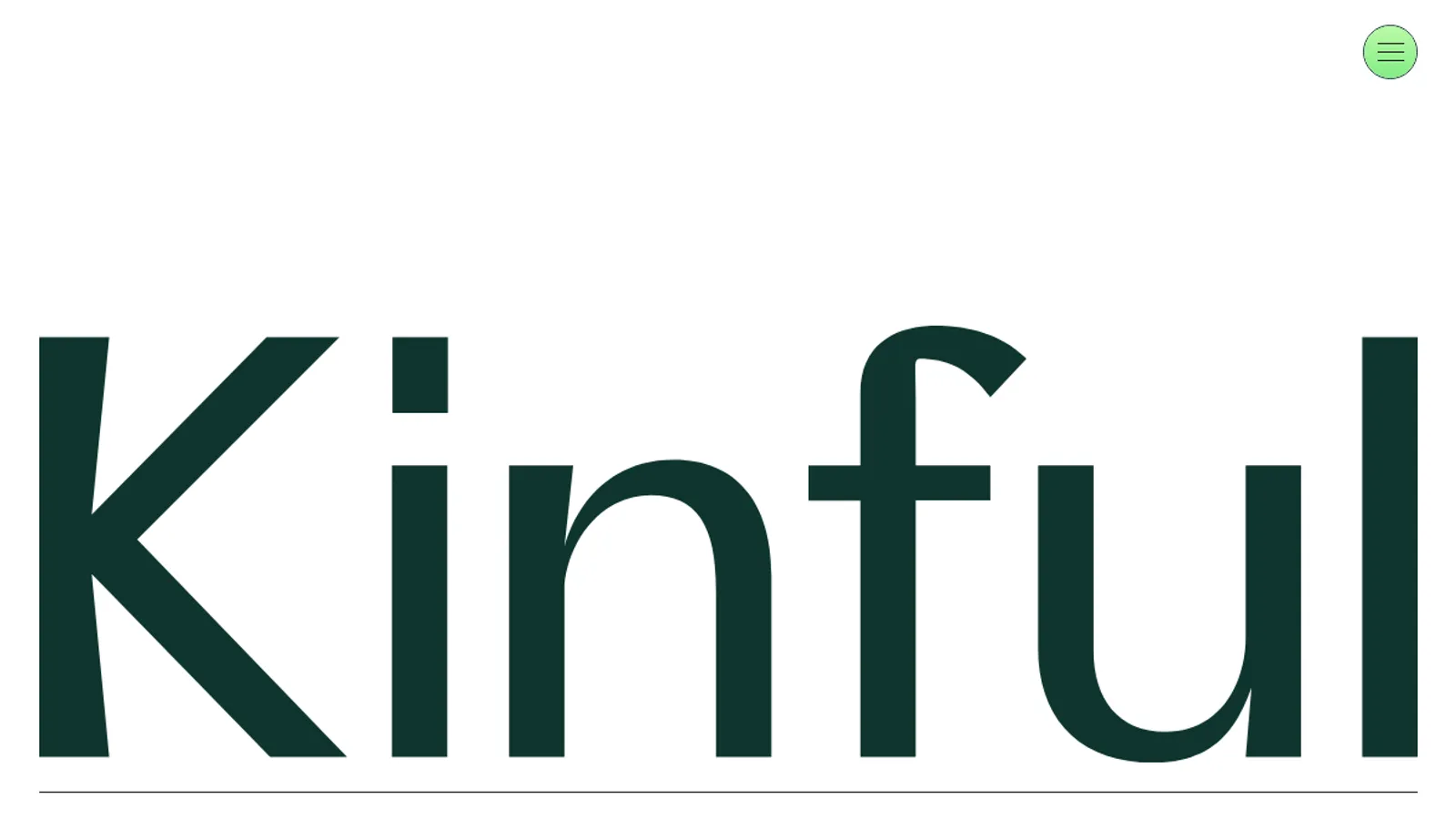 Screenshot of the Kinful homepage