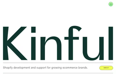 Screenshot of the Kinful homepage