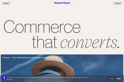 Screenshot of the Verbal+Visual homepage