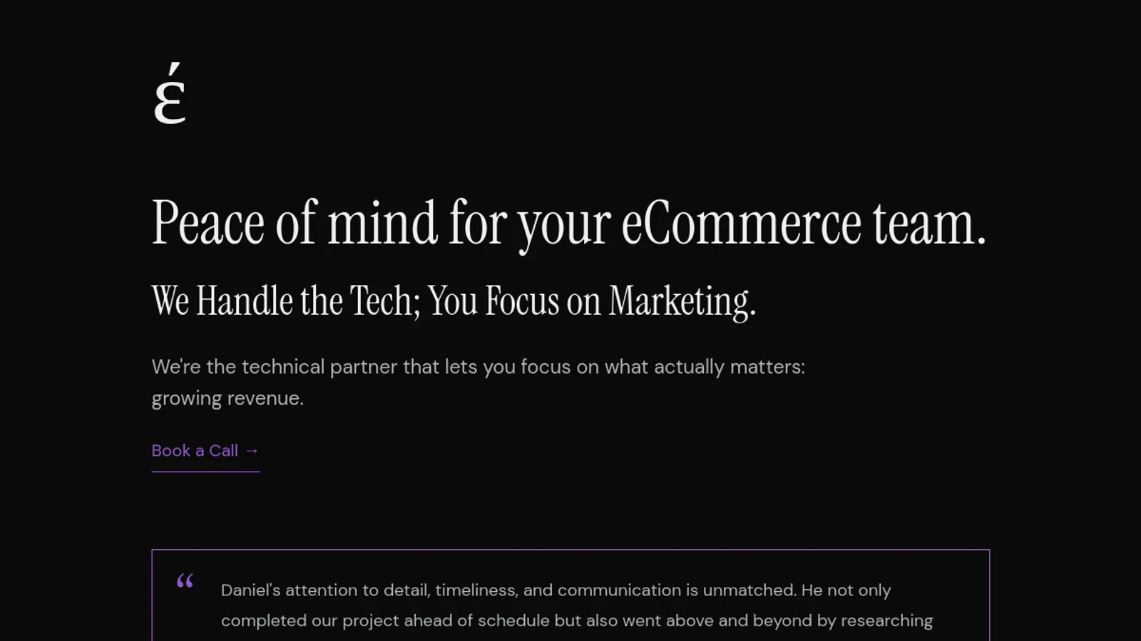 Screenshot of the Enkomion homepage