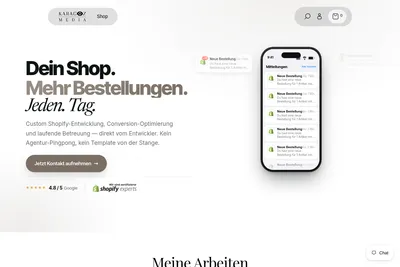 Screenshot of the Karagoez Media homepage