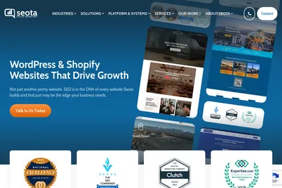 Screenshot of the Seota Digital Marketing homepage