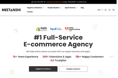 Screenshot of the Meetanshi Technologies LLP homepage