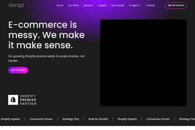 Screenshot of the Dango Digital homepage