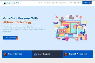 Screenshot of the Abhisan Technology Private Limited homepage