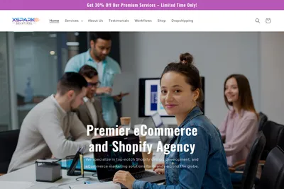 Screenshot of the Xspark Solutions Website Design & Redeisgn homepage