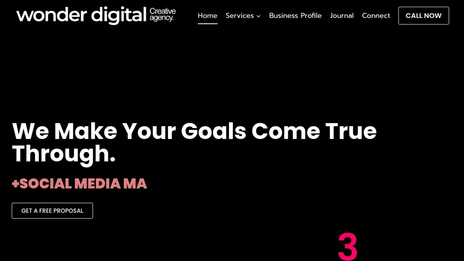 Screenshot of the WonderDigital.co homepage