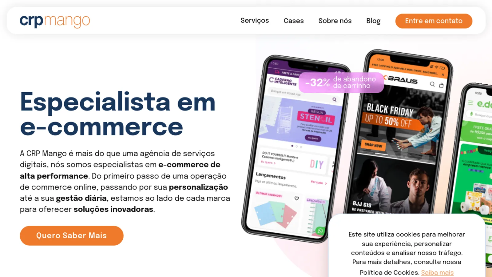 Screenshot of the CRP Mango homepage