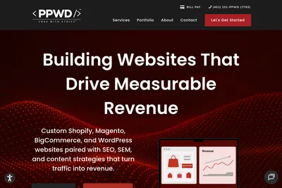 Screenshot of the ProProducts Web Development homepage