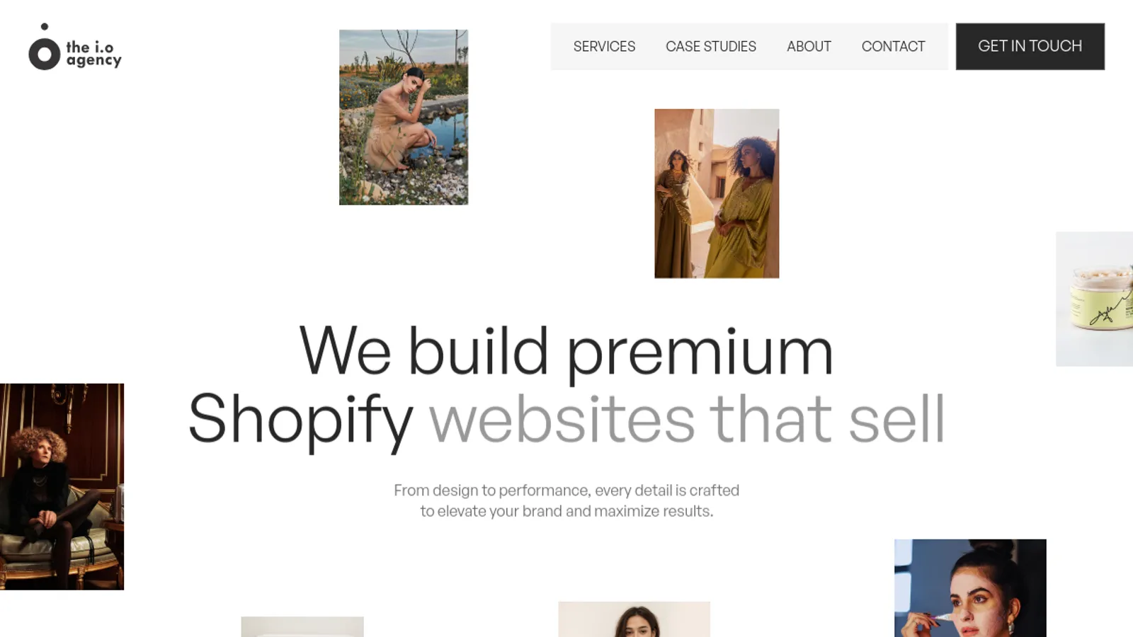 Screenshot of the The io agency homepage