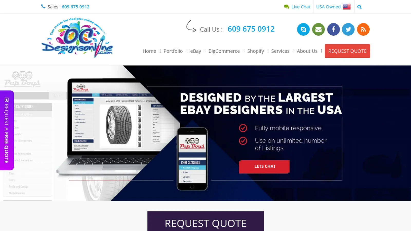 Screenshot of the OCDesignsonline, LLC homepage
