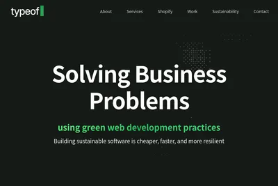 Screenshot of the typeof homepage