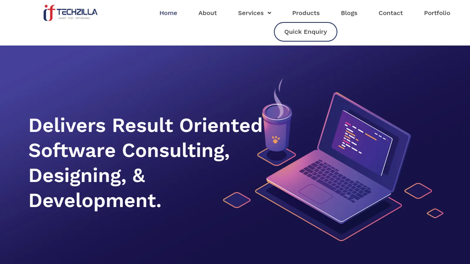 Screenshot of the IT TechZilla homepage