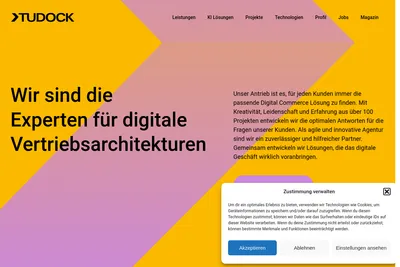 Screenshot of the Tudock GmbH homepage